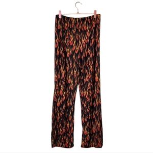 SHE‎ DEVIL x VINTAGE 90's sheer flame pants mesh flame print all over print S